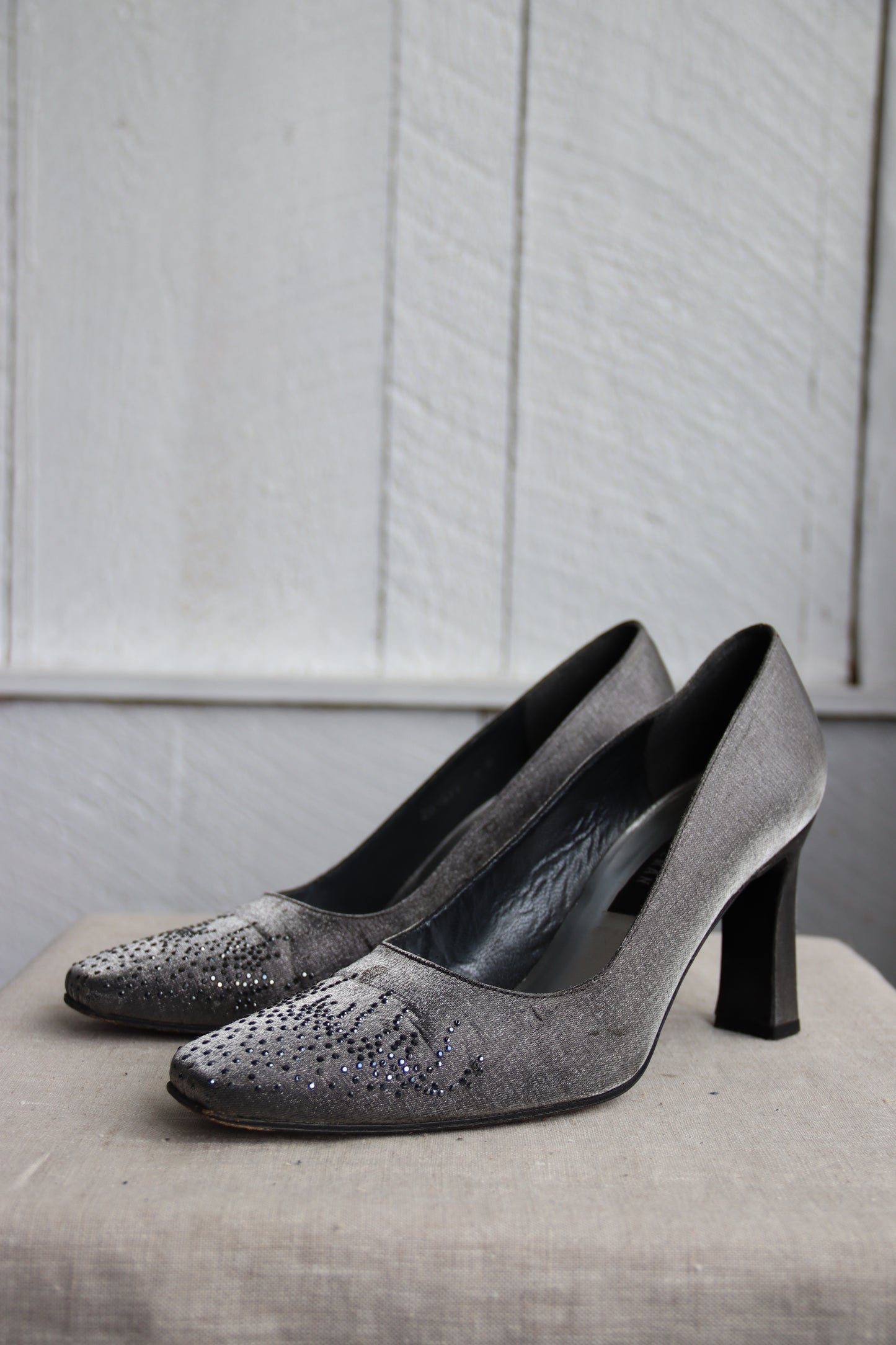 Stuart Weitzman Grey Heels with Sparkles