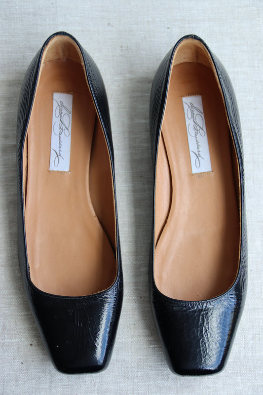 Diana Broussard Black Patent Leather Flats