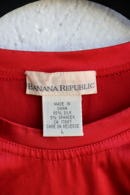 Vintage Banana Republic Red Silk Top