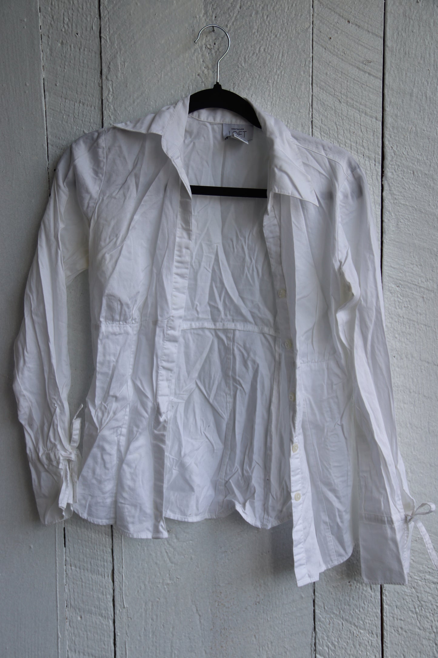 Loft White Button Down with Ties