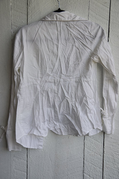 Loft White Button Down with Ties