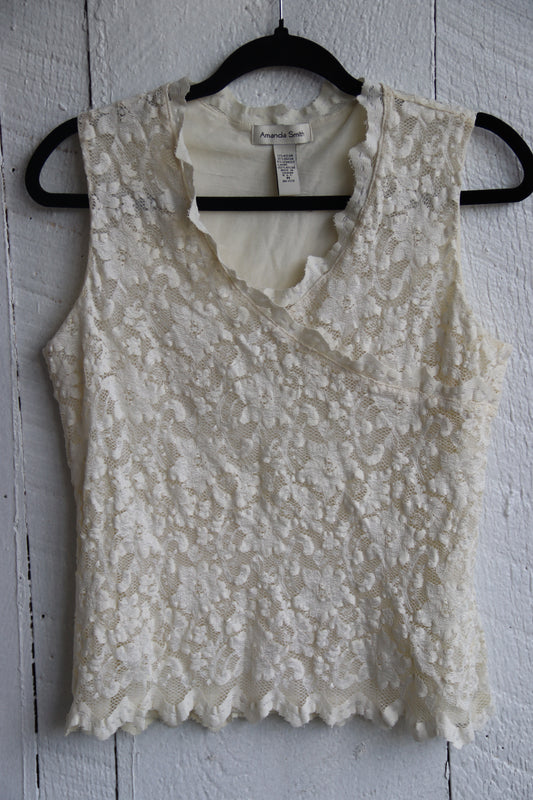 Amanda Smith White Lace Top