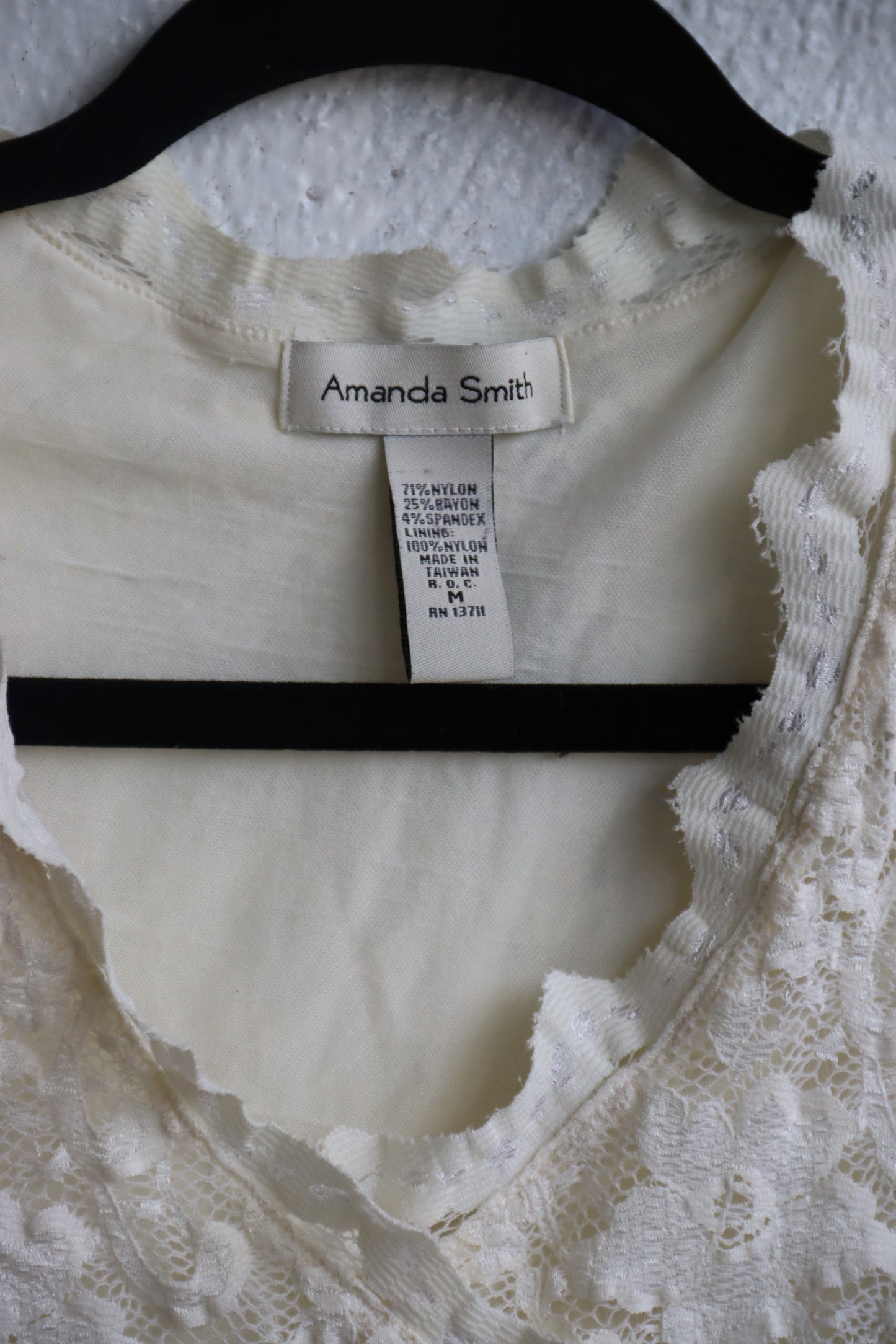 Amanda Smith White Lace Top