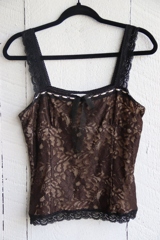 Doncaster Signature Brown Lace Top