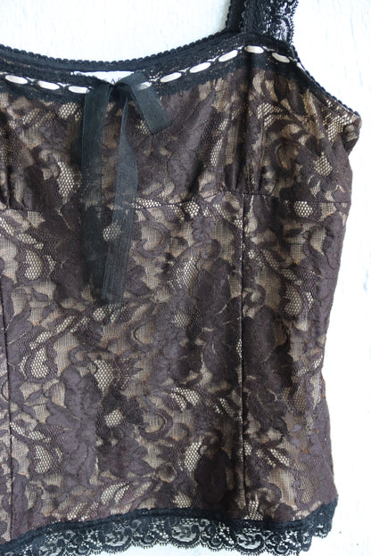 Doncaster Signature Brown Lace Top