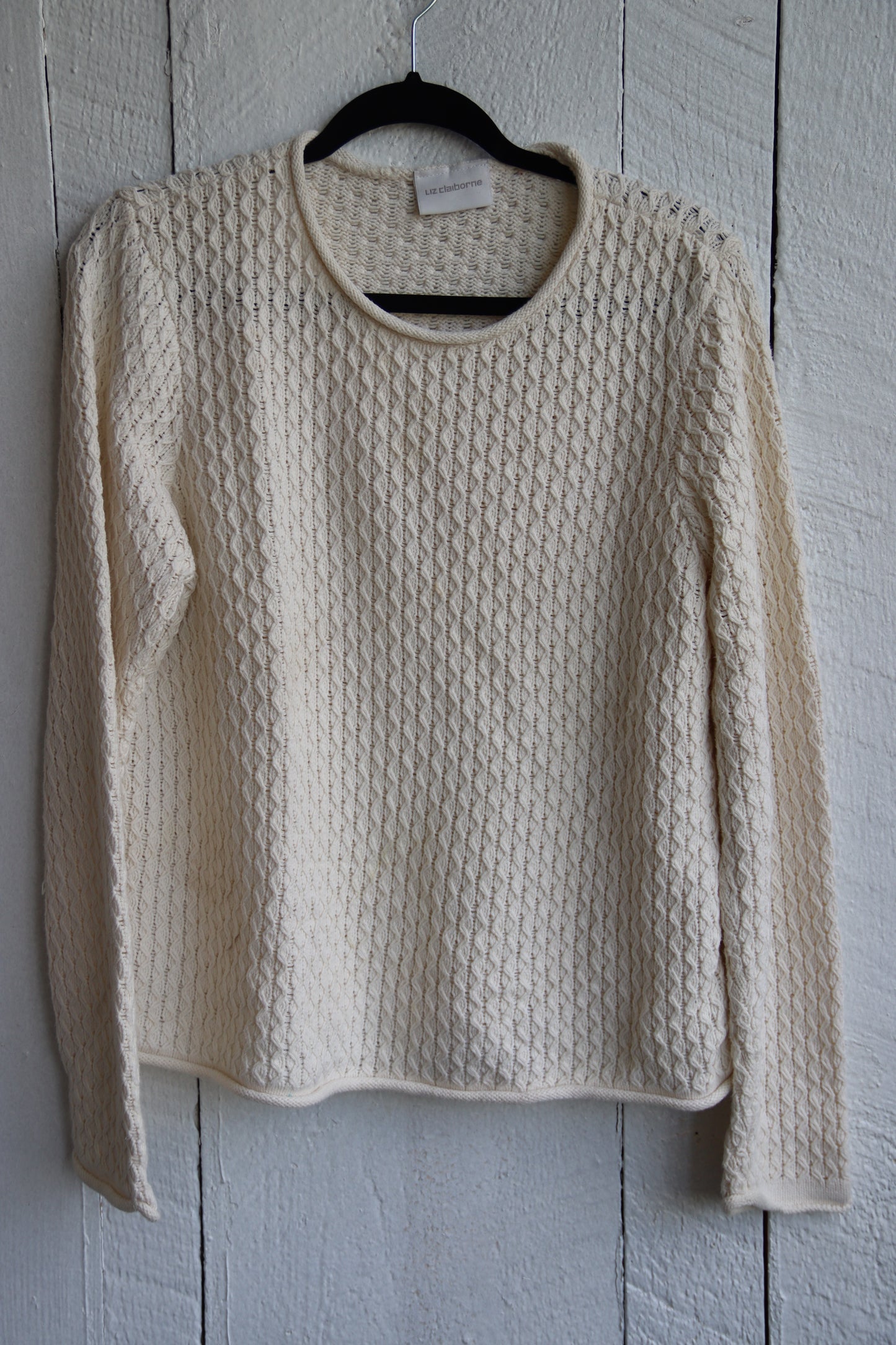 Liz Claiborne White Cotton Sweater