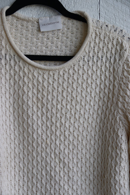 Liz Claiborne White Cotton Sweater