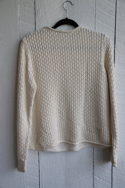 Liz Claiborne White Cotton Sweater