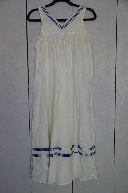 Elleen West White Dress with Blue Stripes