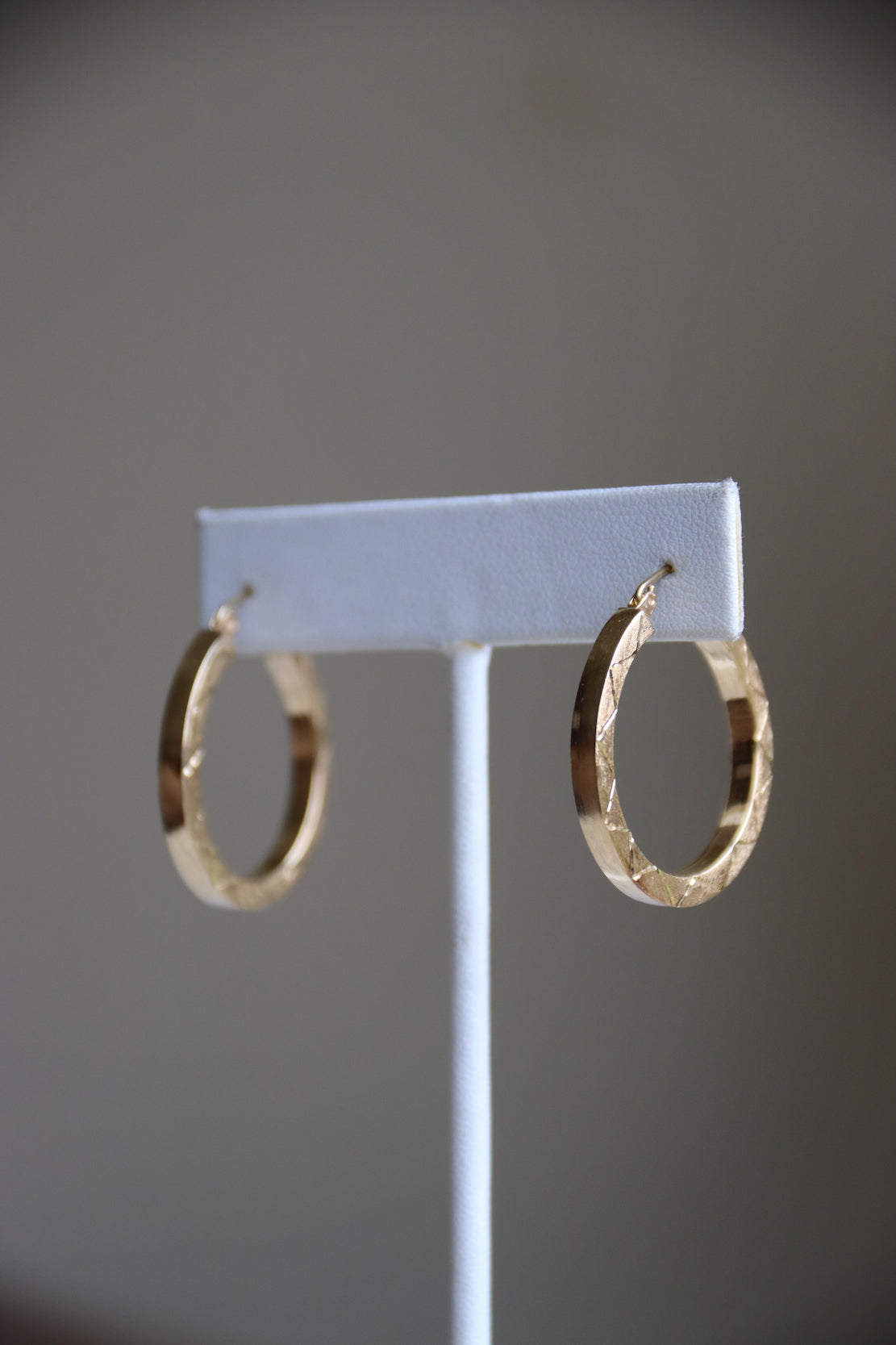 Hoops with Diamond Cut Pattern