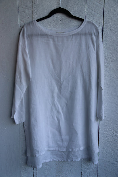 White Eileen Fisher Linen Tunic