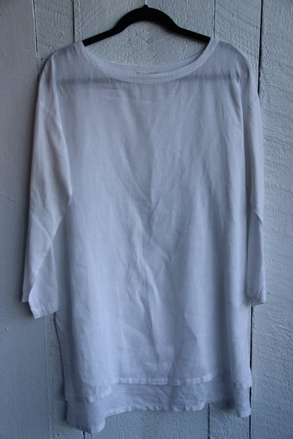 White Eileen Fisher Linen Tunic