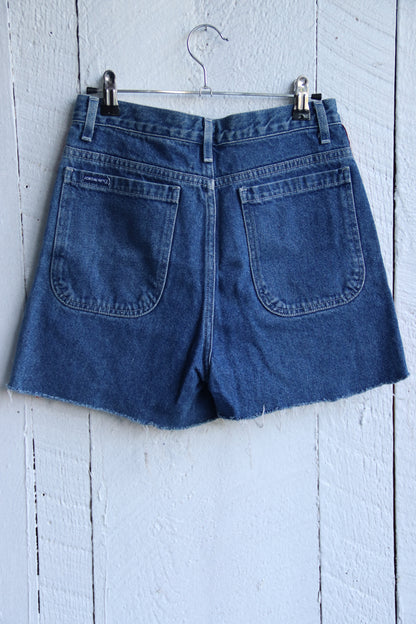 Jordache Dark Wash Jean Shorts with Fire Detail