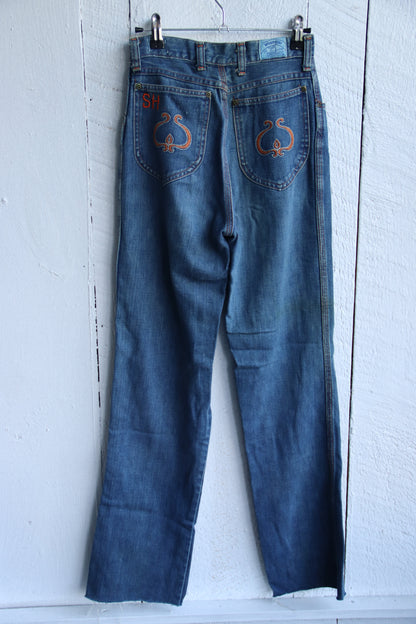 Vintage Wrangler Customized Wide Leg Light Wash Jeans