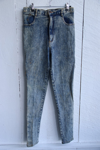 Frederick's of Hollywood Criss Cross Stonewashed Jeans - As Is