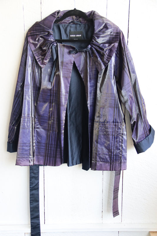 Armani Purple Plaid Raincoat