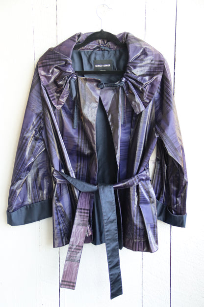 Armani Purple Plaid Raincoat