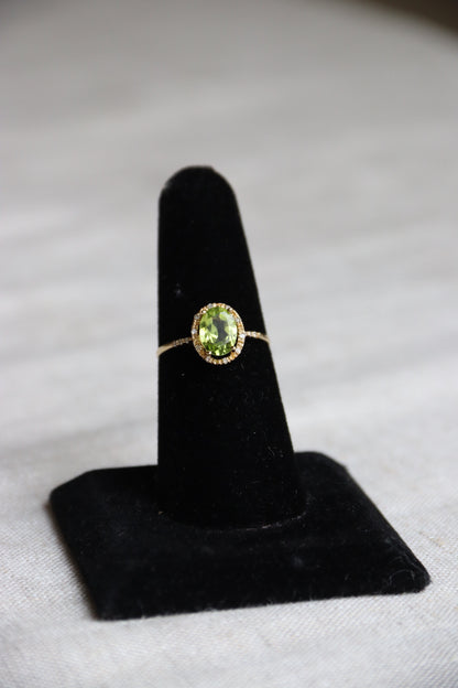 Peridot and Diamond Ring