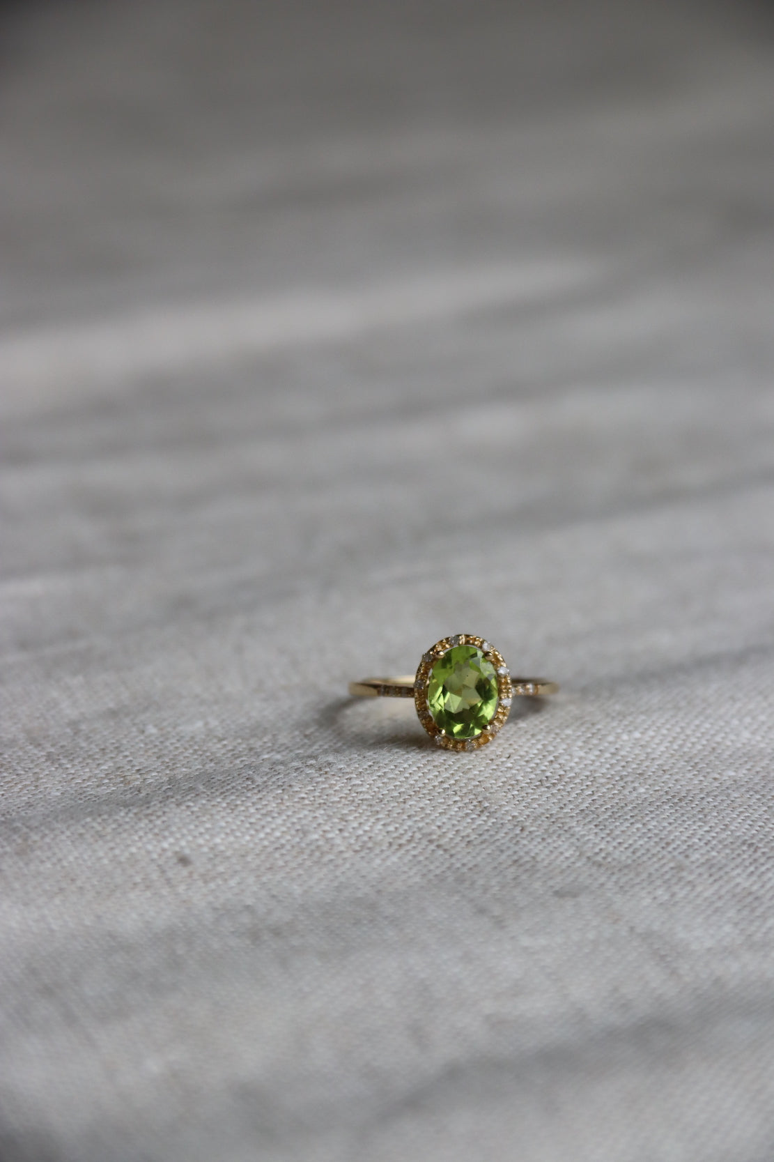 Peridot and Diamond Ring