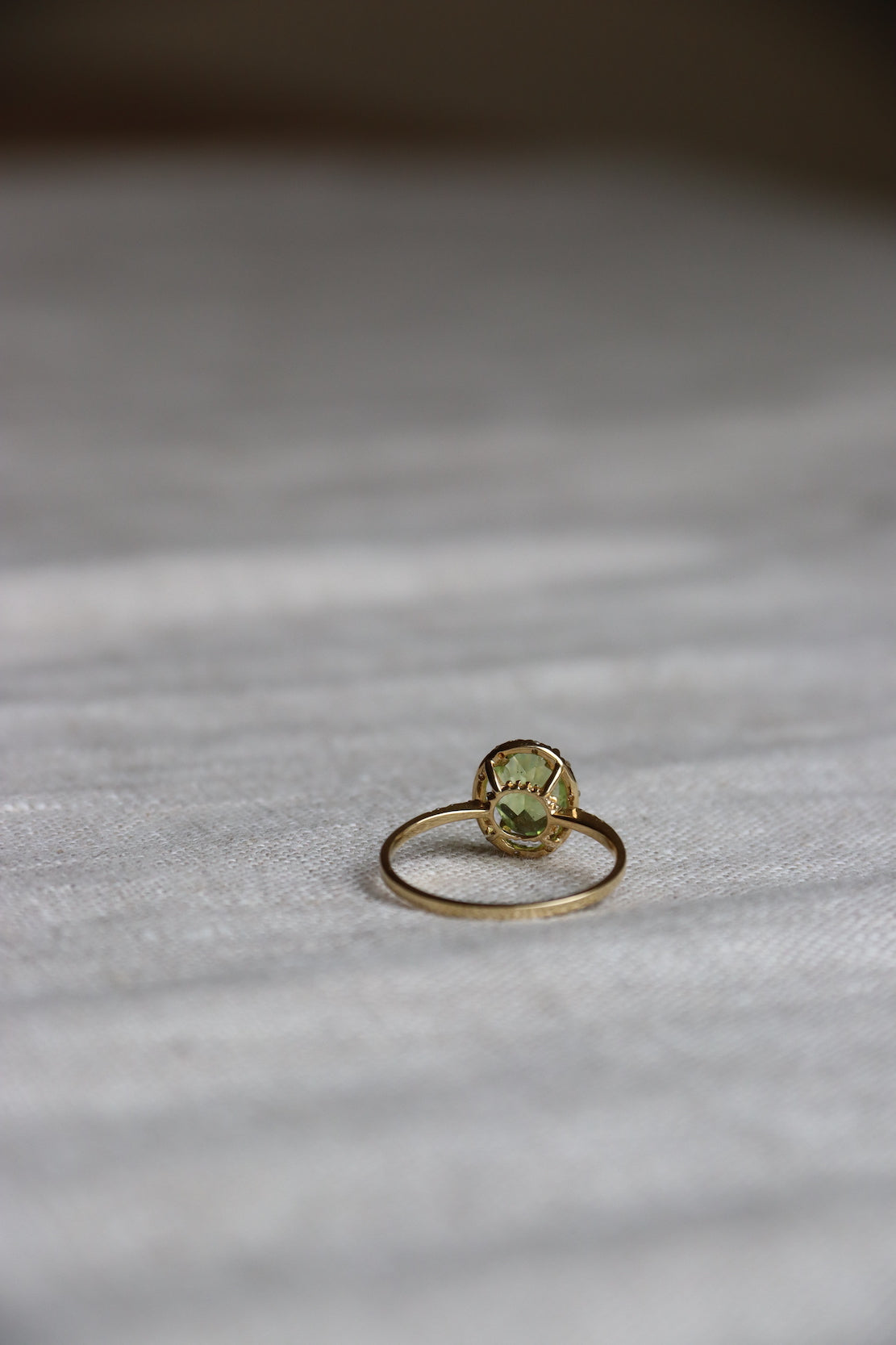 Peridot and Diamond Ring