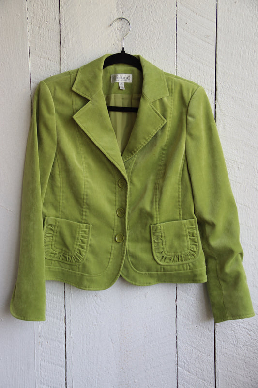 Conrad C Collection Green Velvet Jacket - As Is