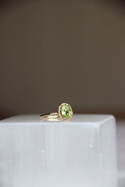 Peridot and Diamond Ring