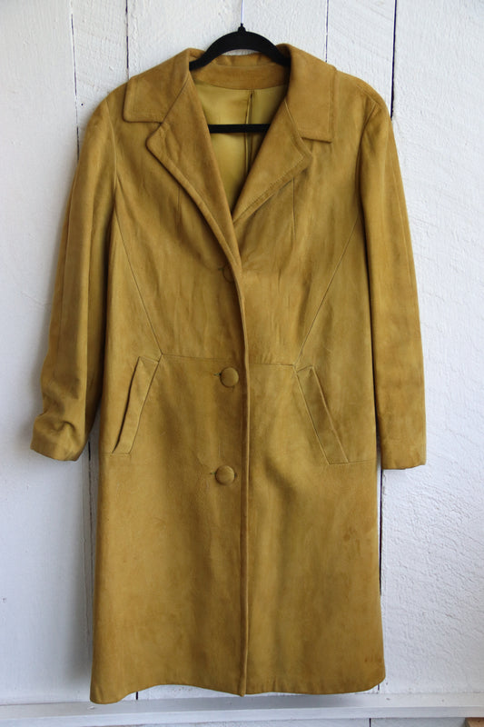 Yellow Suede Long Coat