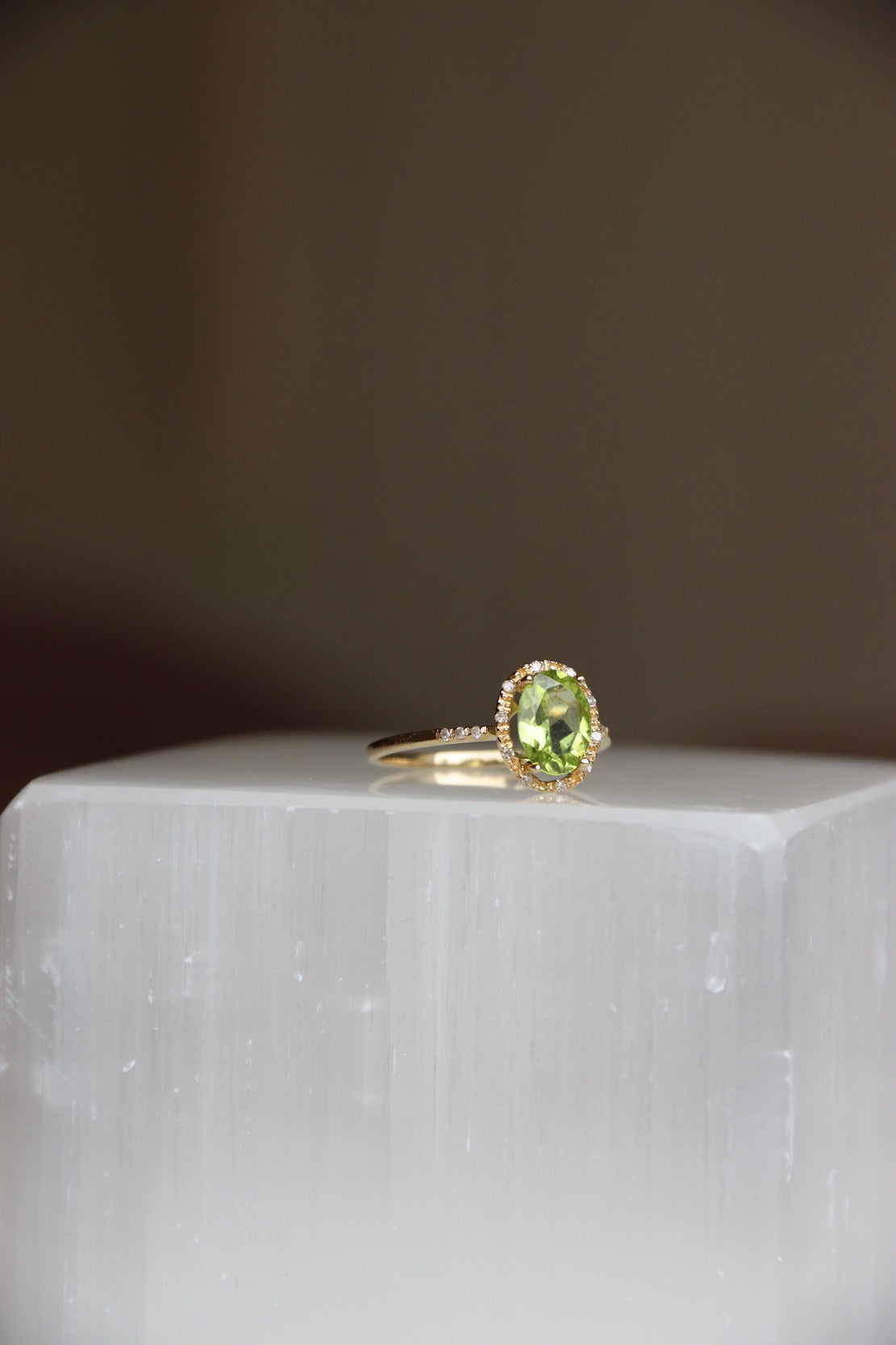 Peridot and Diamond Ring