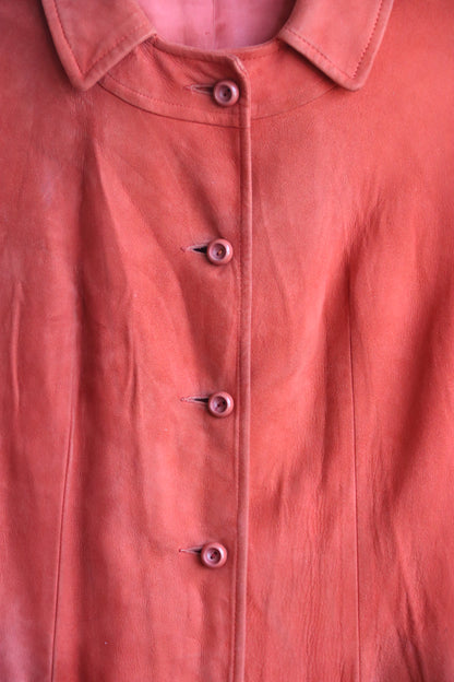 Red Suede Long Coat