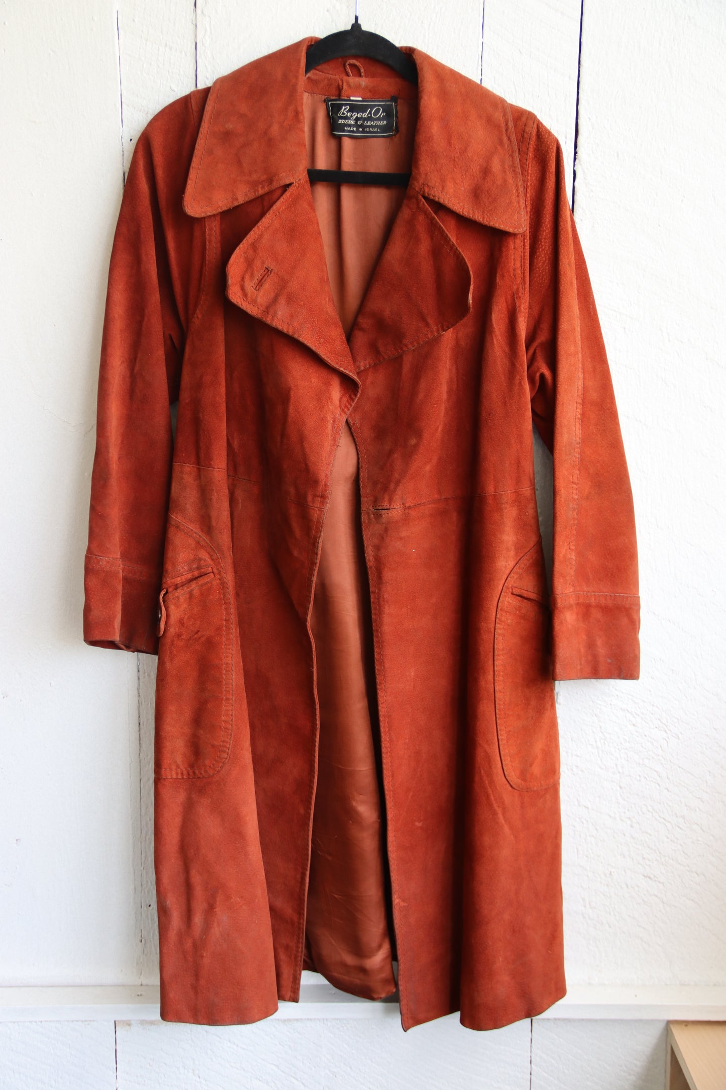 Burgundy Suede Long Coat