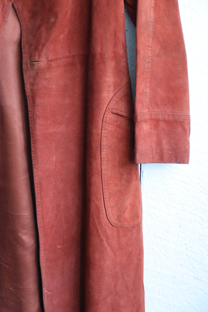 Burgundy Suede Long Coat