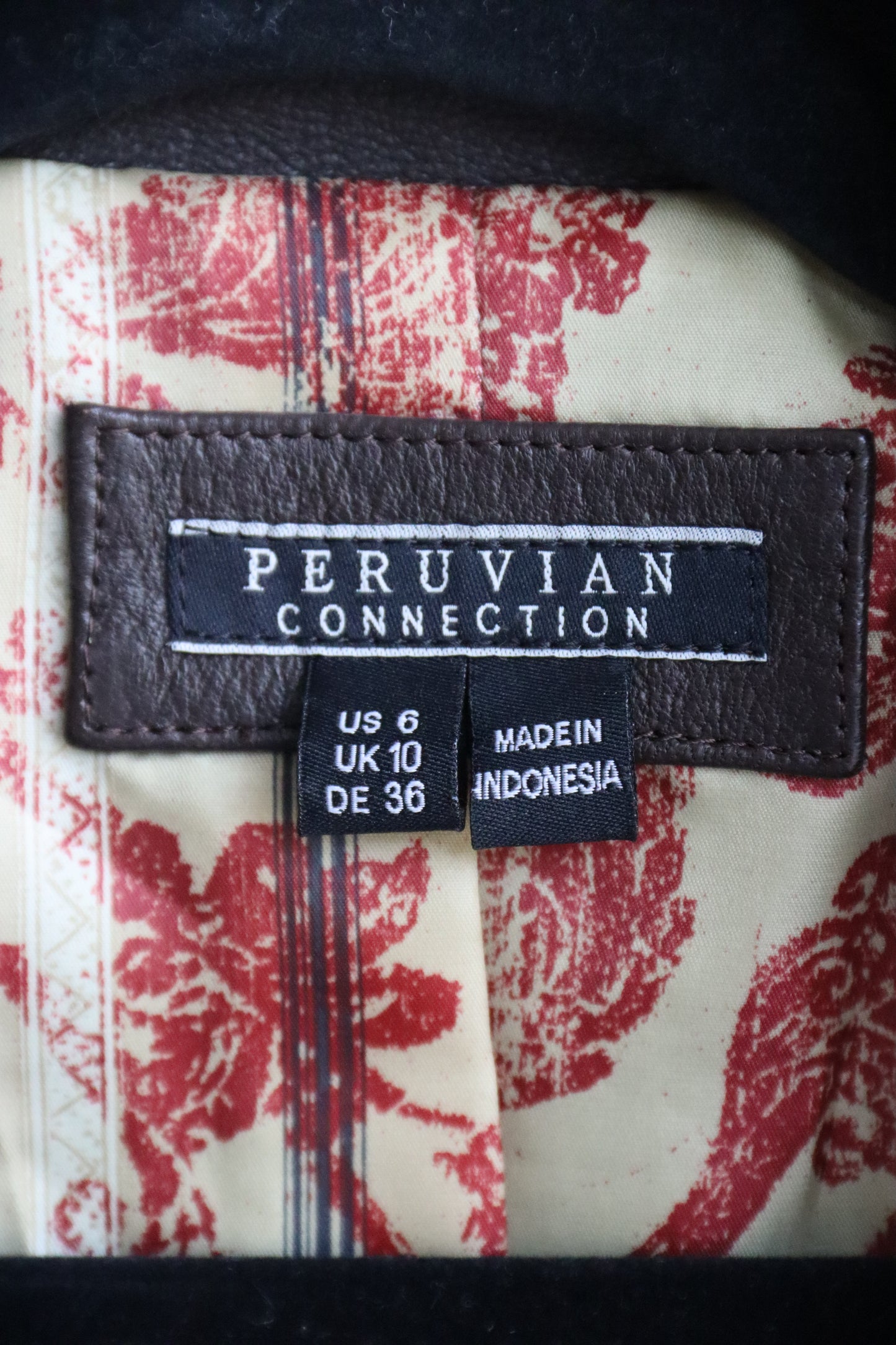 Peruvian Connection Brown Leather Coat