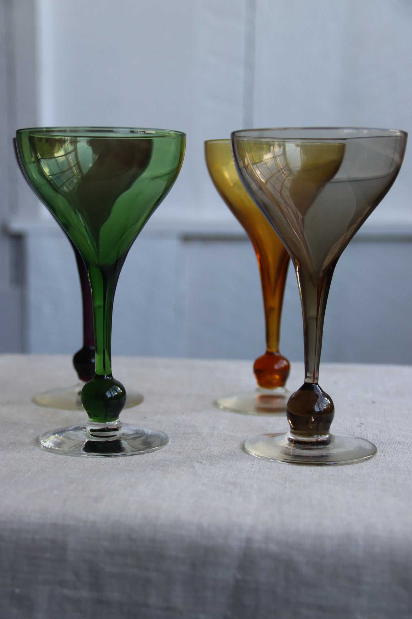 Set of 4 Colored Cocktail Stems