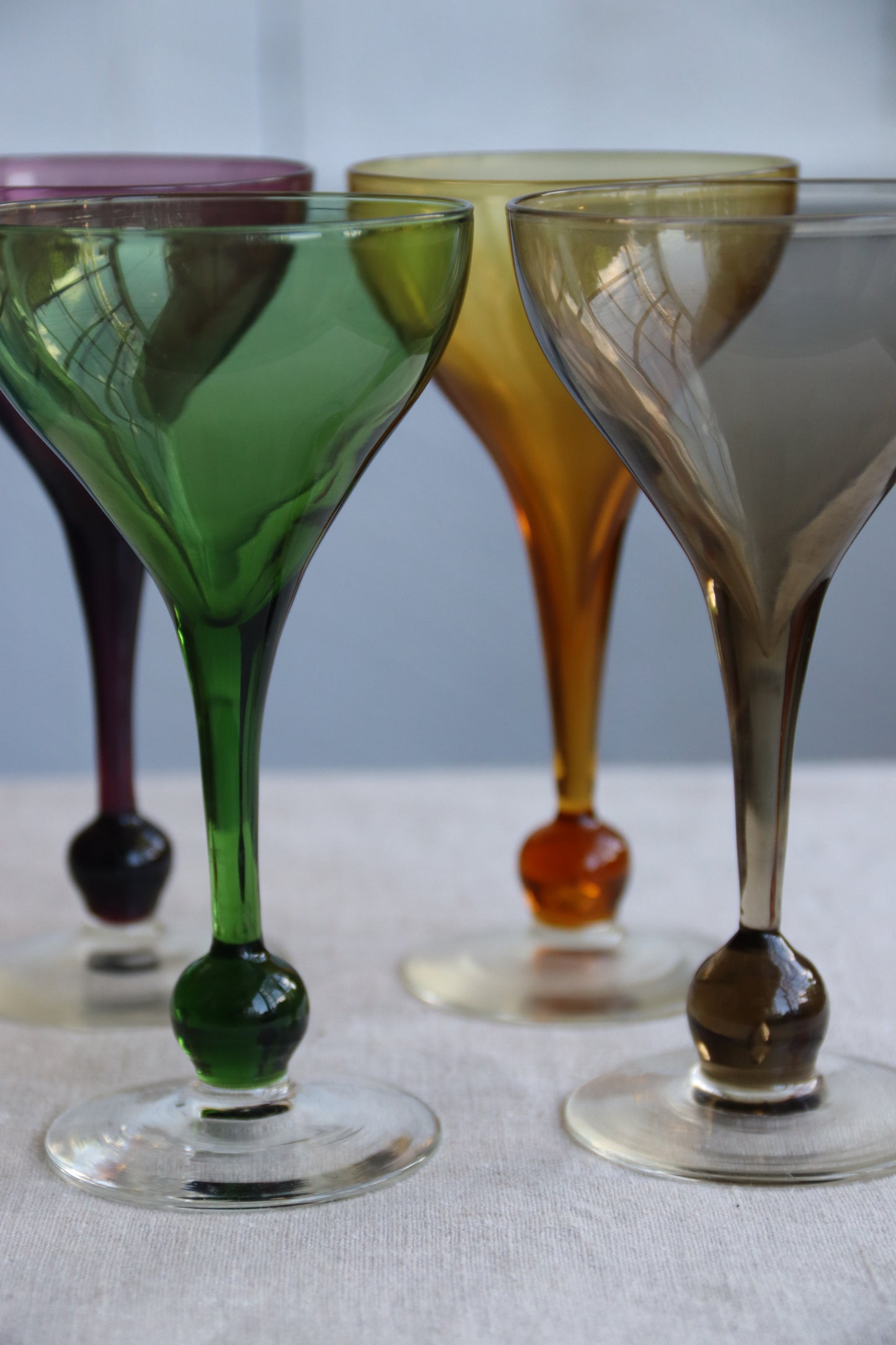 Set of 4 Colored Cocktail Stems