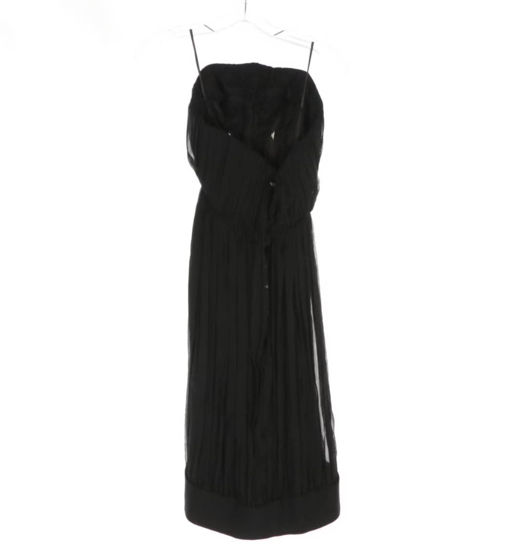 1960s Vintage Black Silk Dress - as is