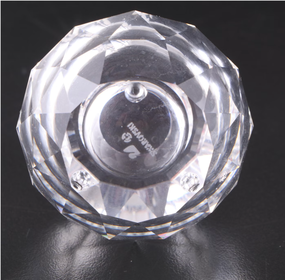 Pair of Swarovski Crystal Round Candlestick Holders