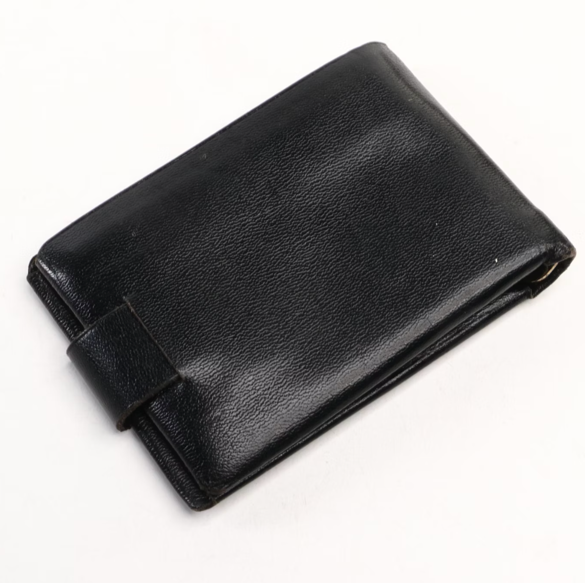 Buxton Pingrain Cowhide Black Leather Wallet with Flower