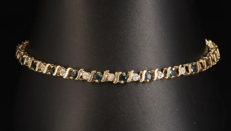 14K Sapphire and Diamond Bracelet