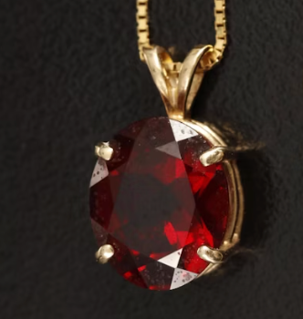 14K Garnet Pendant Necklace