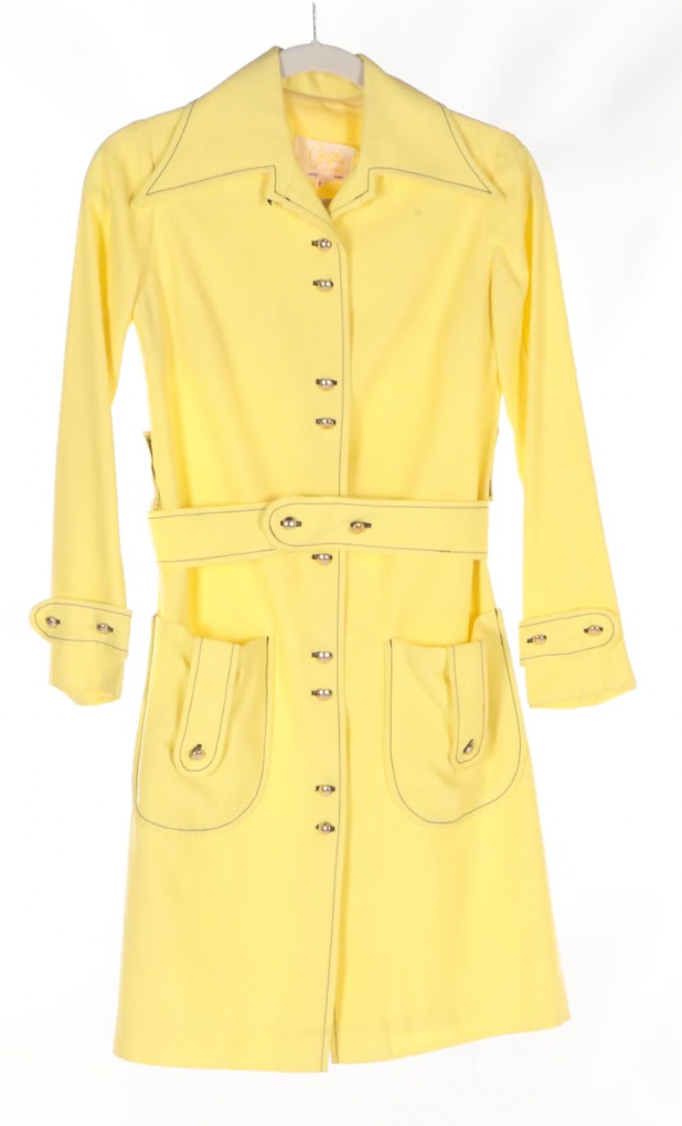 Vintage 80s Gigi Creations Yellow Trench Coat