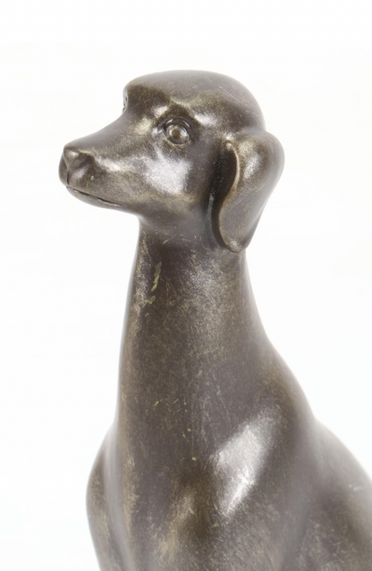 Resin Seated Dog Sculpture