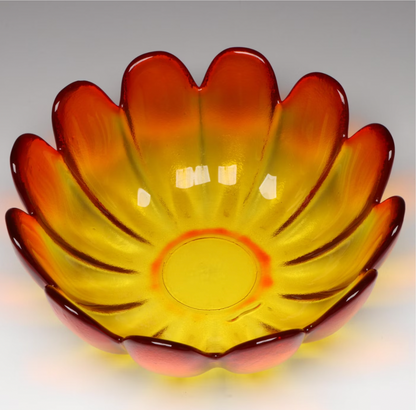 Indiana Glass Amberina Orange Lotus Bowl