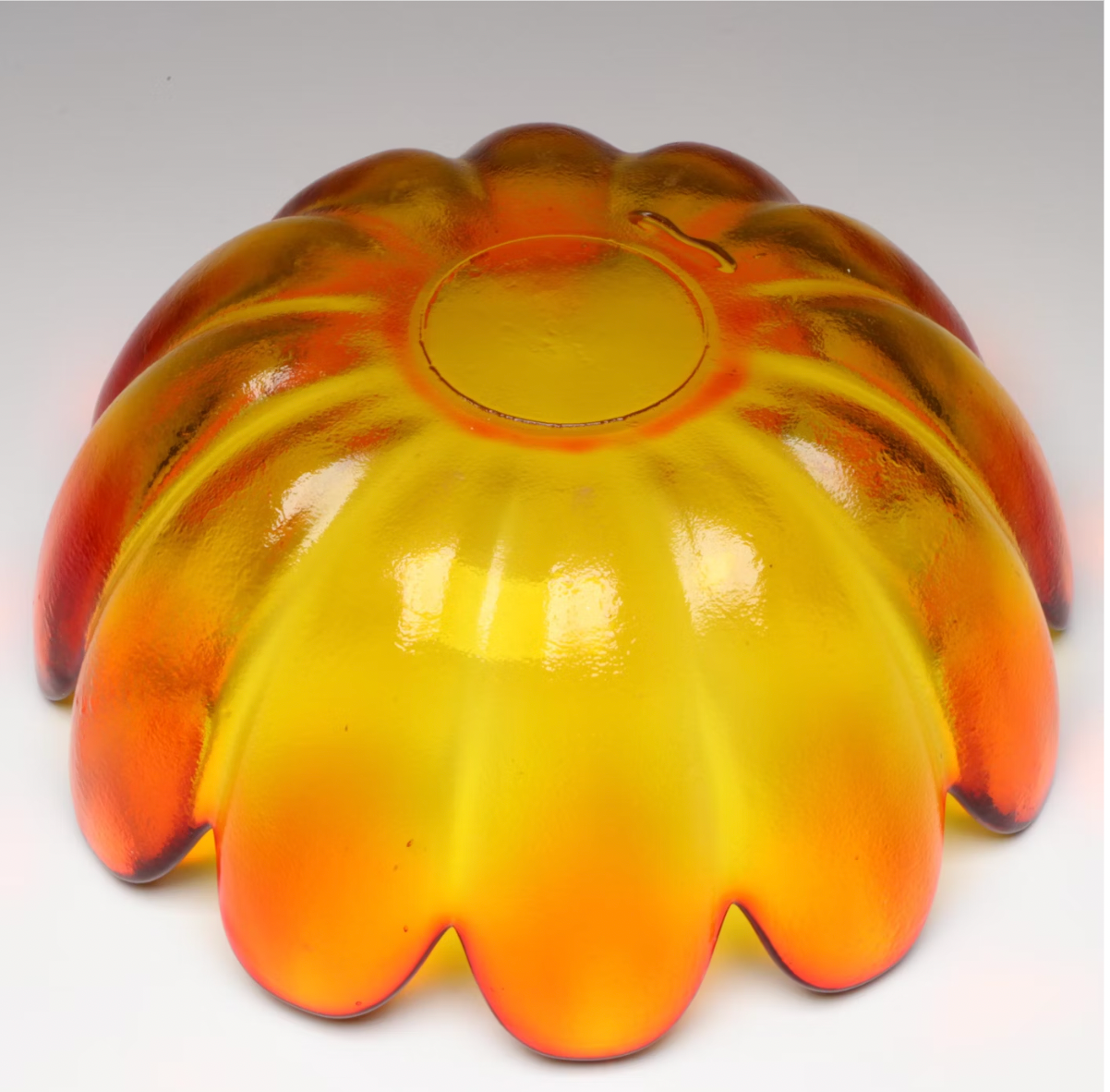 Indiana Glass Amberina Orange Lotus Bowl