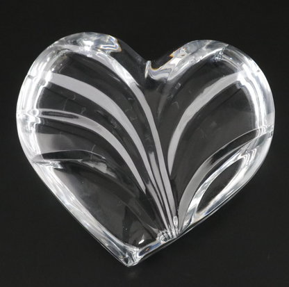 Swirled Heart Crystal Paperweight