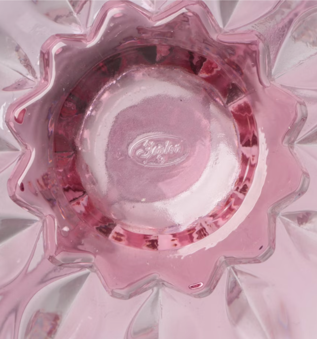 Fenton Dark Pink Glass Basket
