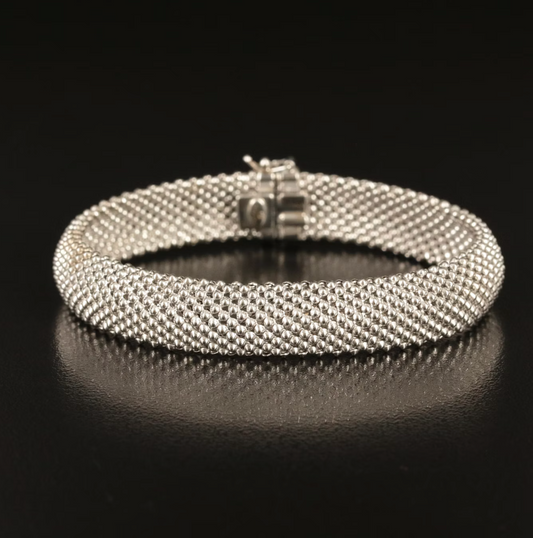 Sterling Silver Italian Popcorn Link Bracelet
