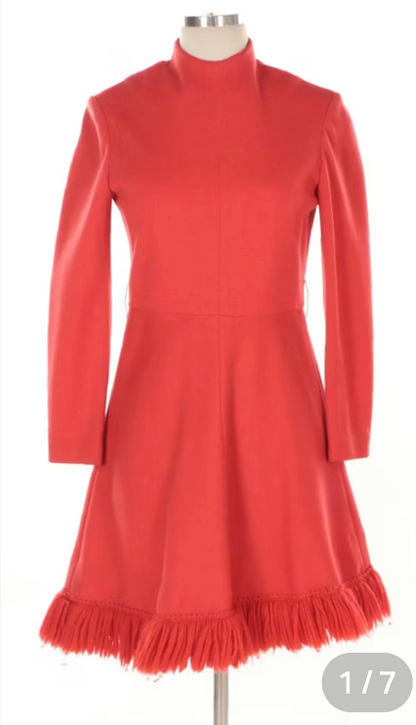 Joan Leslie by Kasper Red Wool Dress