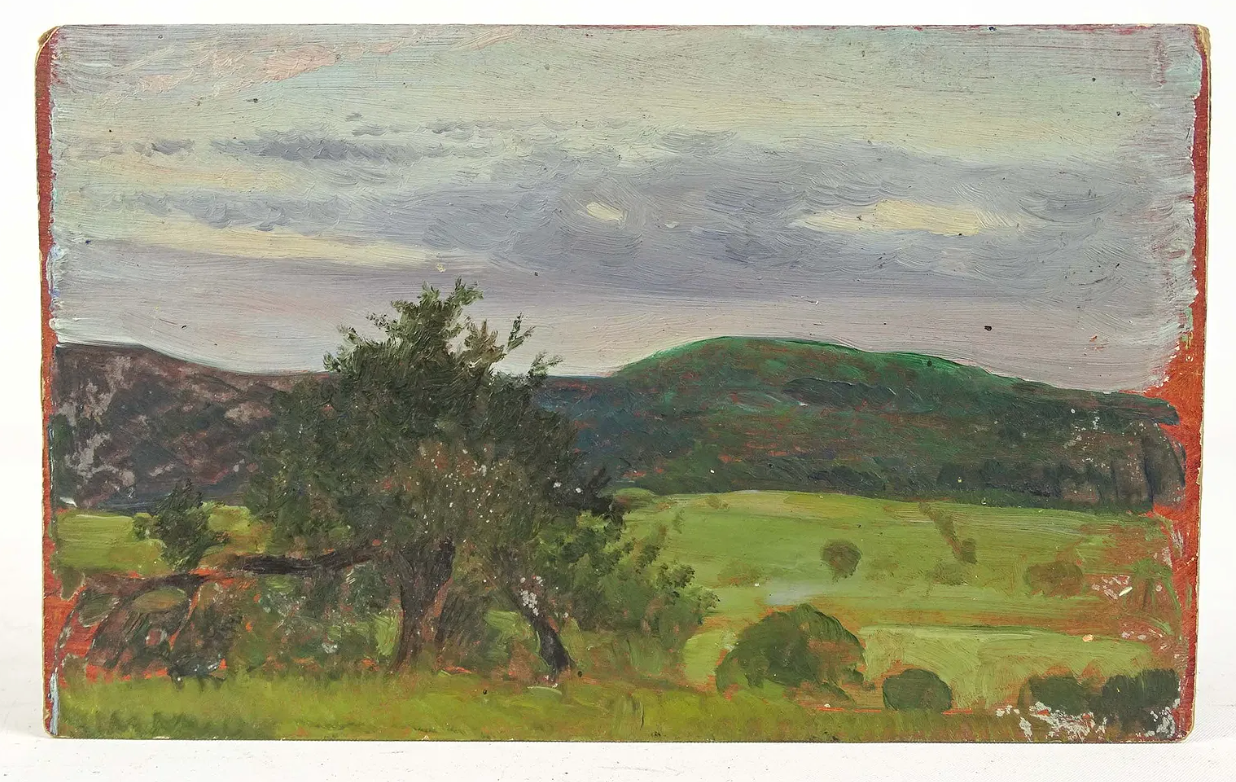 Antique Abstract Landscape Oil Painting - Frank Von der Lancken