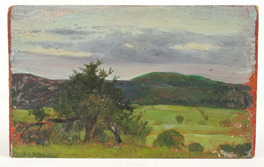 Antique Abstract Landscape Oil Painting - Frank Von der Lancken