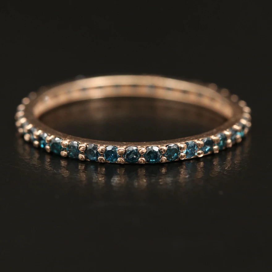 Pair of Blue Diamond Eternity Bands